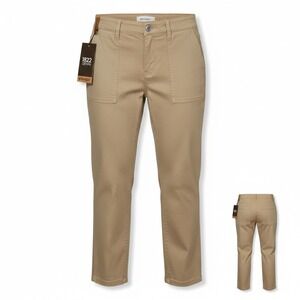 1822 Denim Ankle Straight Pants Utility Patch Pocket Khaki Tan Size 16 NWT